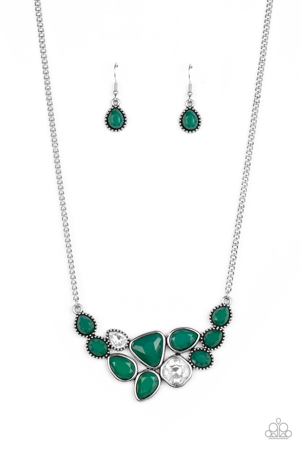 Breathtaking Brilliance - Green Necklace Set - Princess Glam Shop