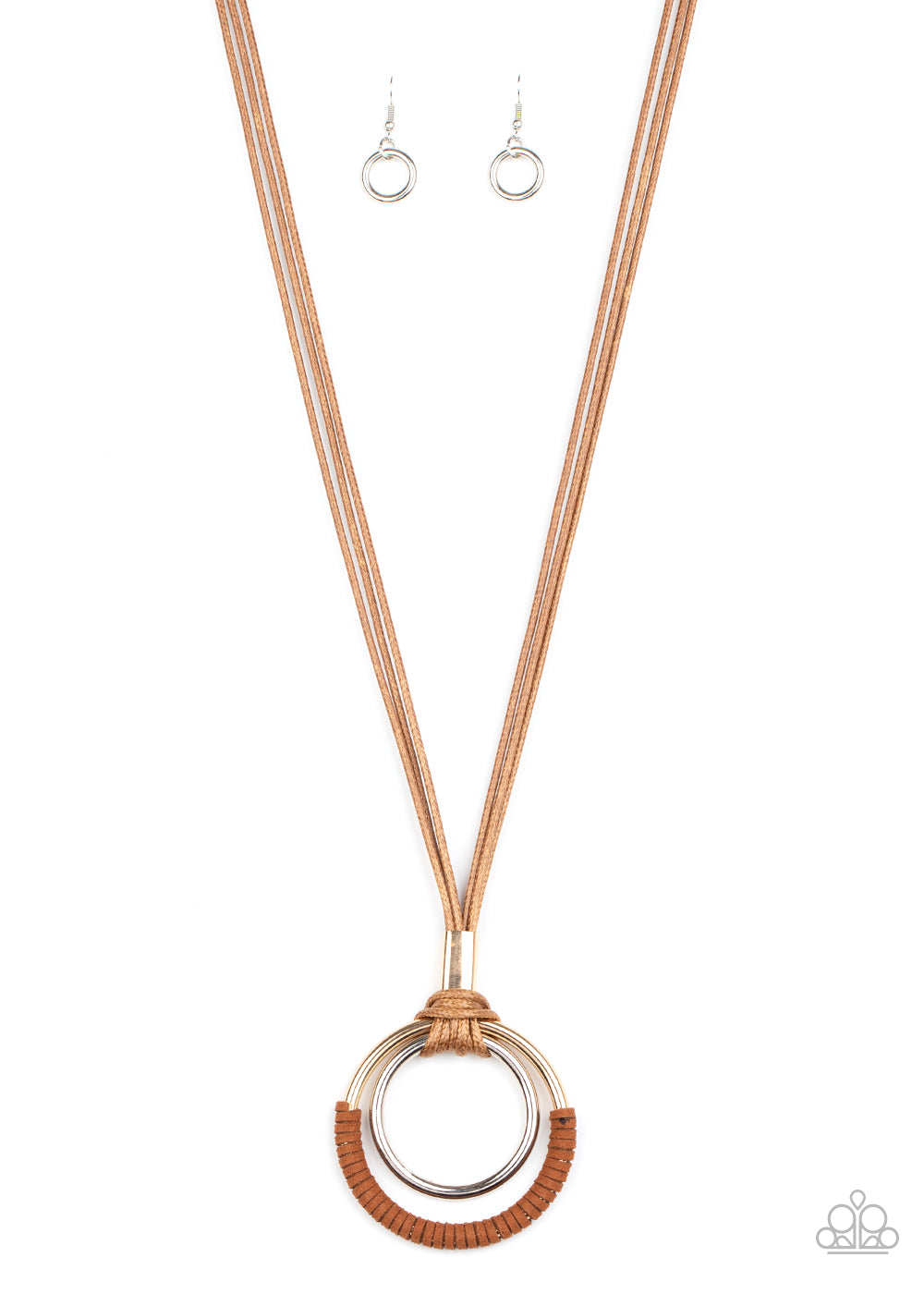 Elliptical Essence - Brown Necklace Set - Princess Glam Shop