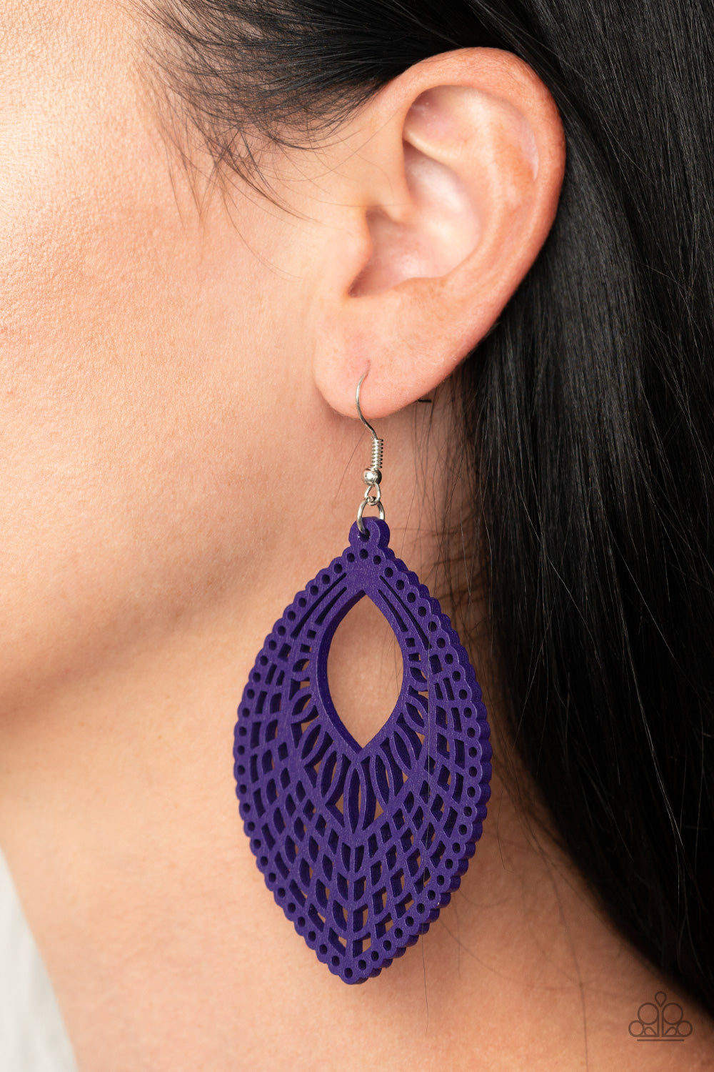 One Beach At A Time - Purple Wood Earrings - Princess Glam Shop
