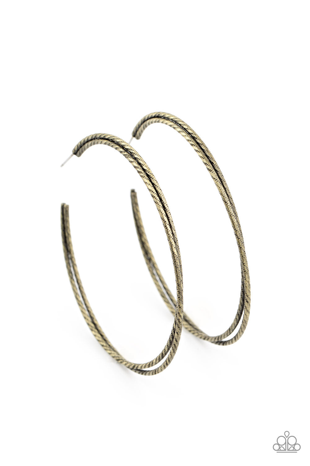 Curved Couture - Brass Hoop Earrings - Princess Glam Shop
