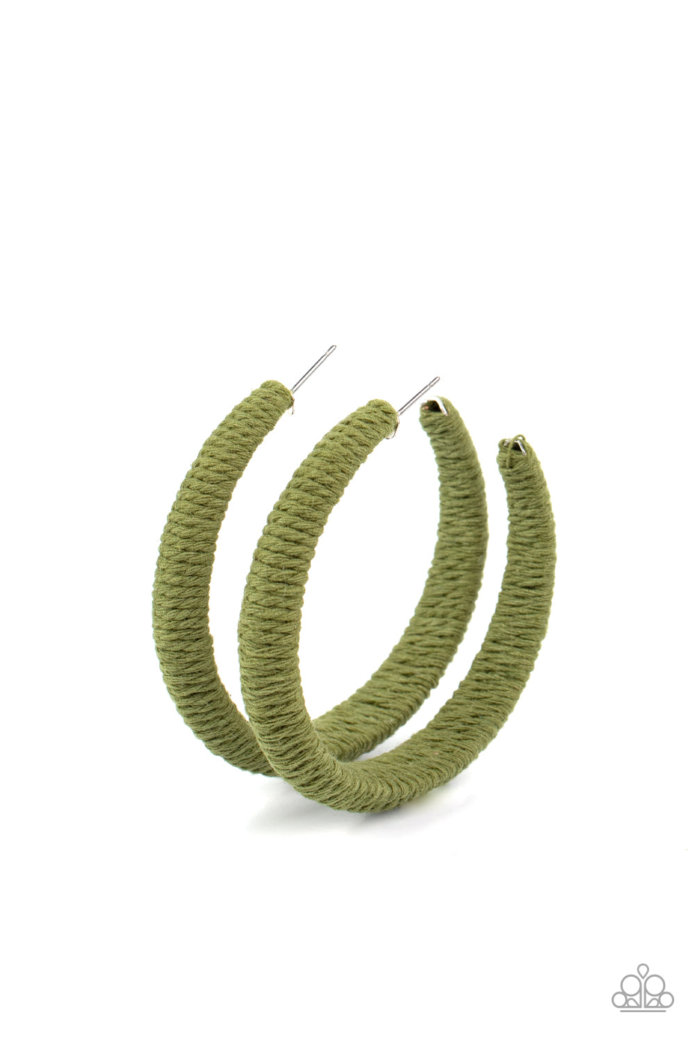 TWINE and Dine - Green Hoop Earrings - Princess Glam Shop