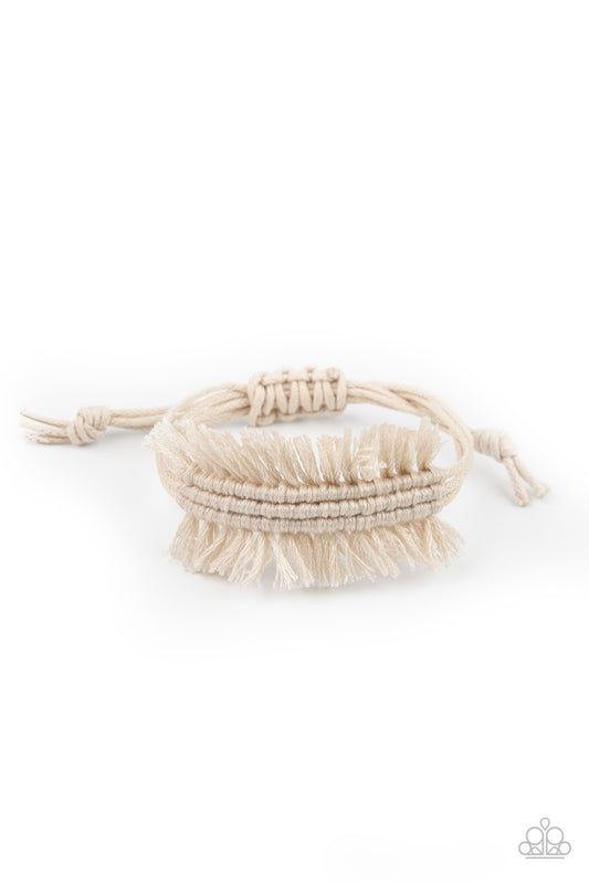 Make Yourself at HOMESPUN - White Urban Macrame Bracelet - Princess Glam Shop