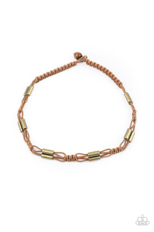 Offshore Drifter - Brown Men's Necklace & Always Adrift - Brown Urban Bracelet Combo - Princess Glam Shop