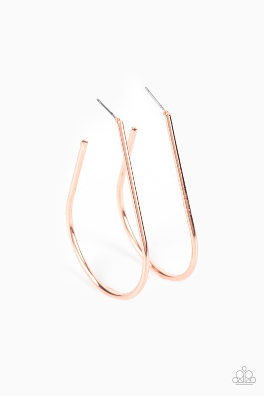 City Curves - Copper Hoop Earrings - Princess Glam Shop