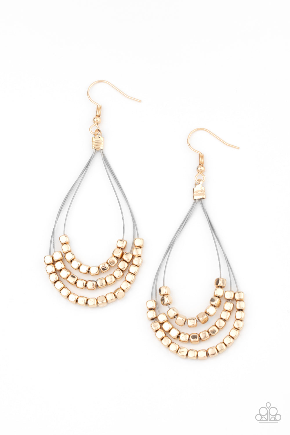 Off The Blocks Shimmer - Gold Earrings - Princess Glam Shop