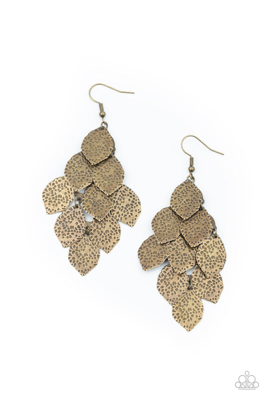 Loud and Leafy - Brass Earrings - Princess Glam Shop