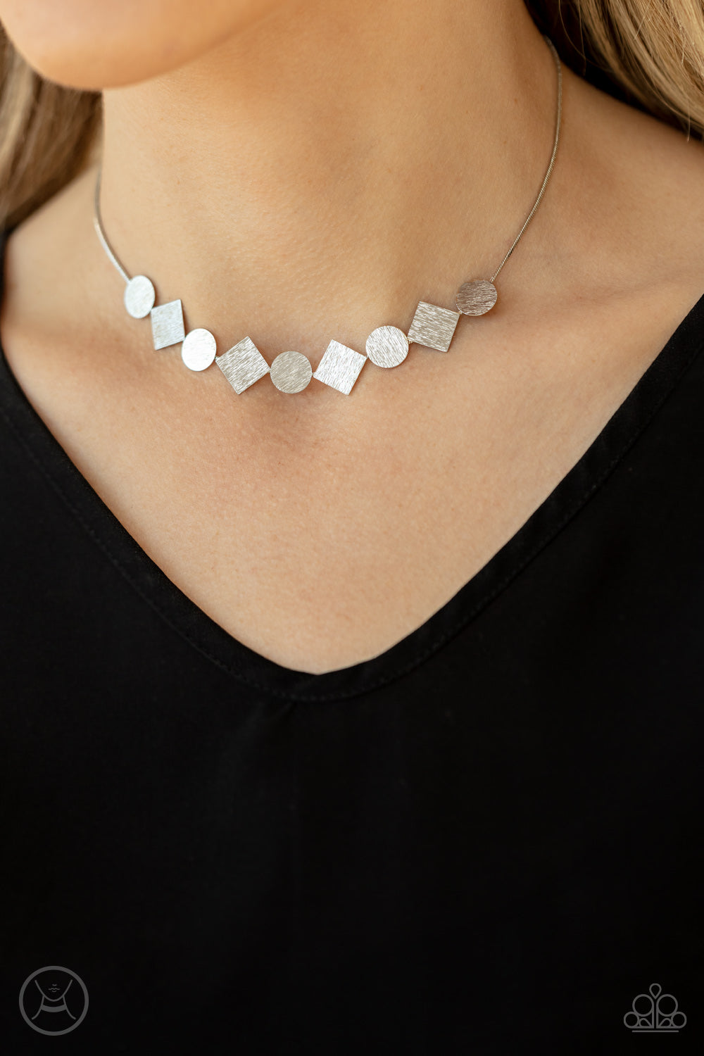 Don't Get Bent Out Of Shape - Silver Choker Necklace Set - Princess Glam Shop