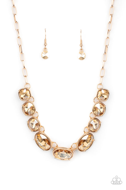 Gorgeously Glacial - Gold Necklace Set - Princess Glam Shop