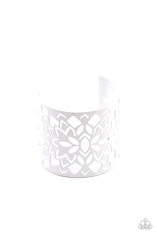 Hacienda Hotspot - White Cuff Bracelet - Princess Glam Shop