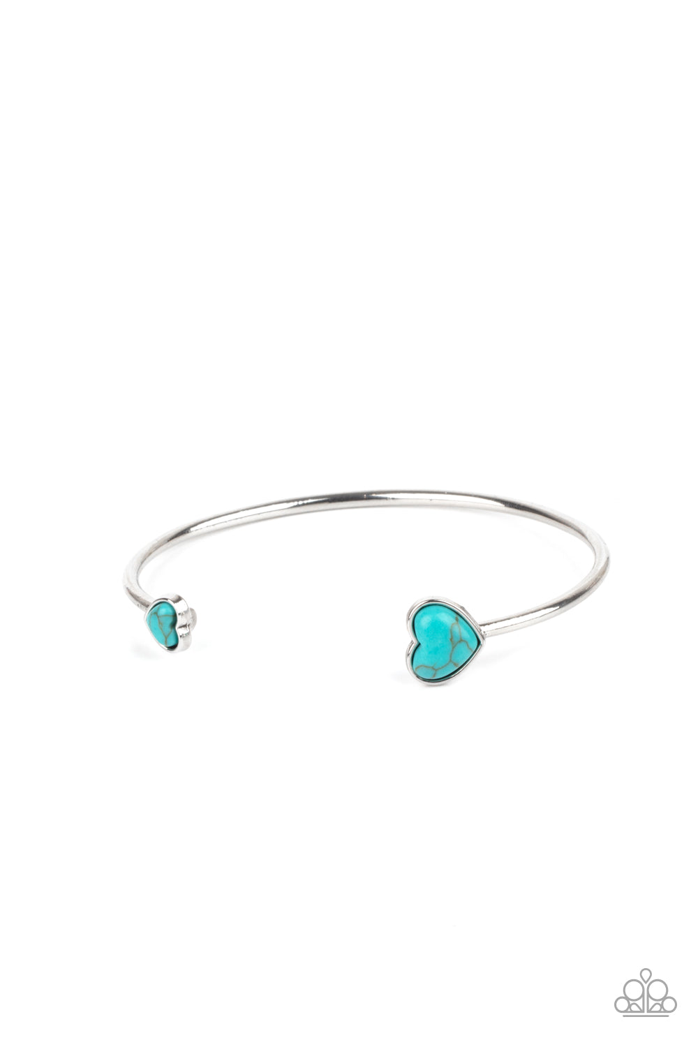 Romantically Rustic - Blue Stone Heart Bracelet - Princess Glam Shop