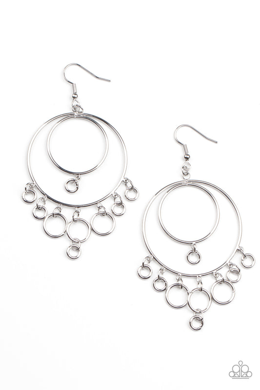 Roundabout Radiance - Silver Earrings - Princess Glam Shop