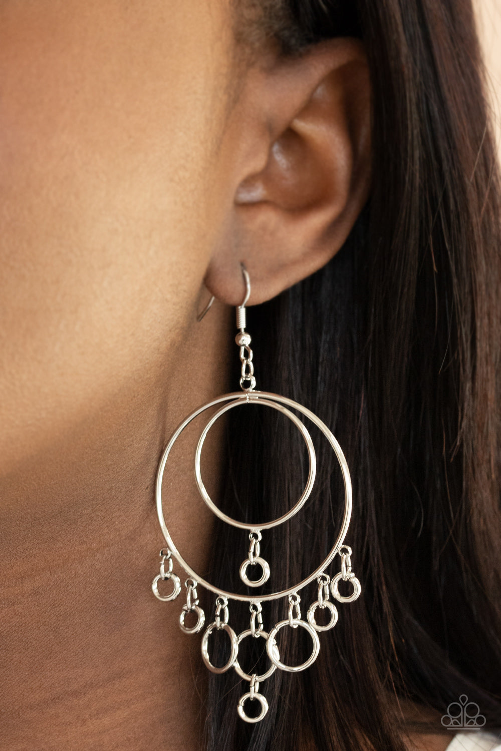 Roundabout Radiance - Silver Earrings - Princess Glam Shop