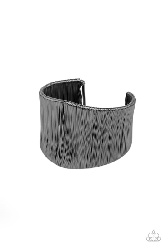 Hot Wired Wonder - Black Cuff Bracelet - Princess Glam Shop