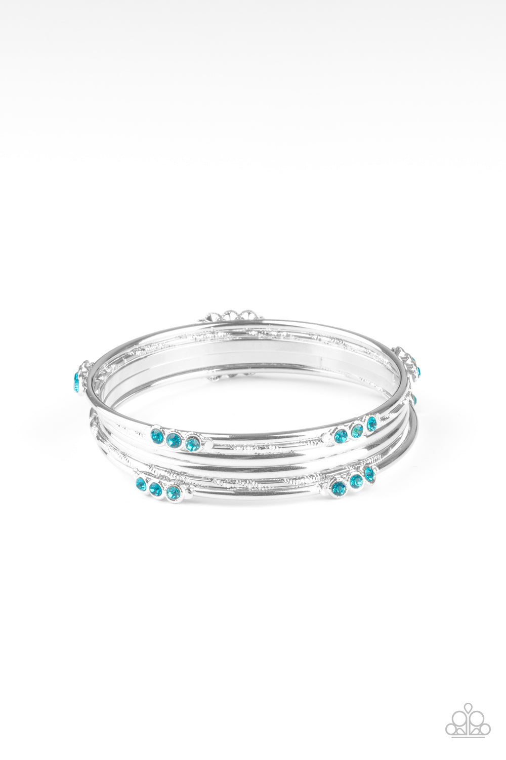 Stackable Sparkle - Blue Bangle Bracelet Set - Princess Glam Shop