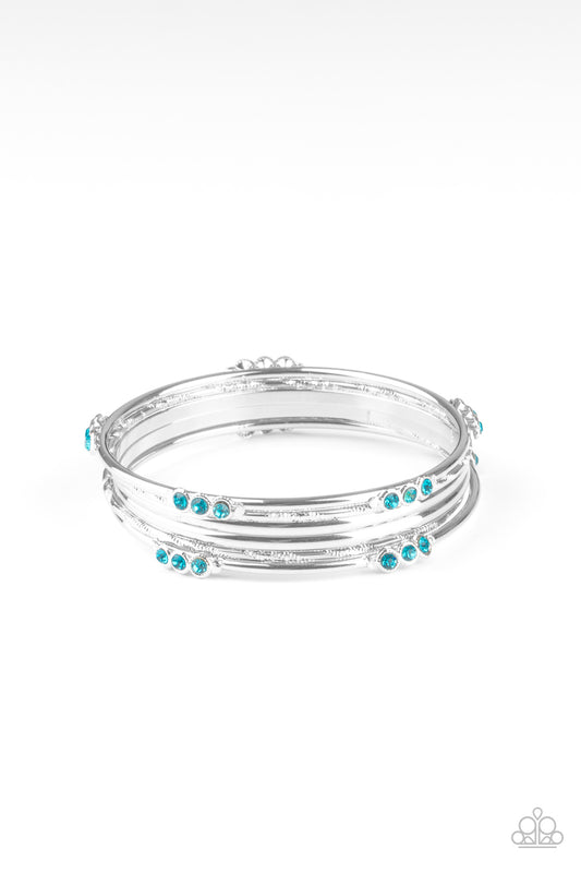 Stackable Sparkle - Blue Bangle Bracelet Set - Princess Glam Shop