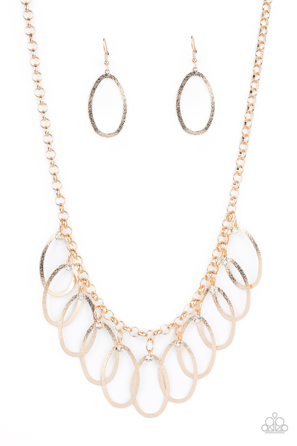 Double OVAL-time - Gold Necklace Set - Princess Glam Shop