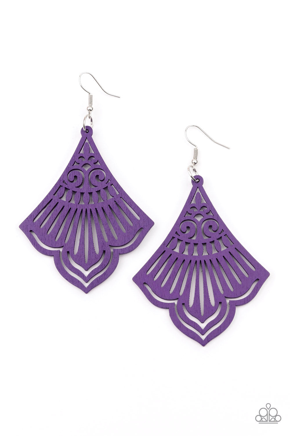 Eastern Escape - Purple Wood Earrings - Princess Glam Shop
