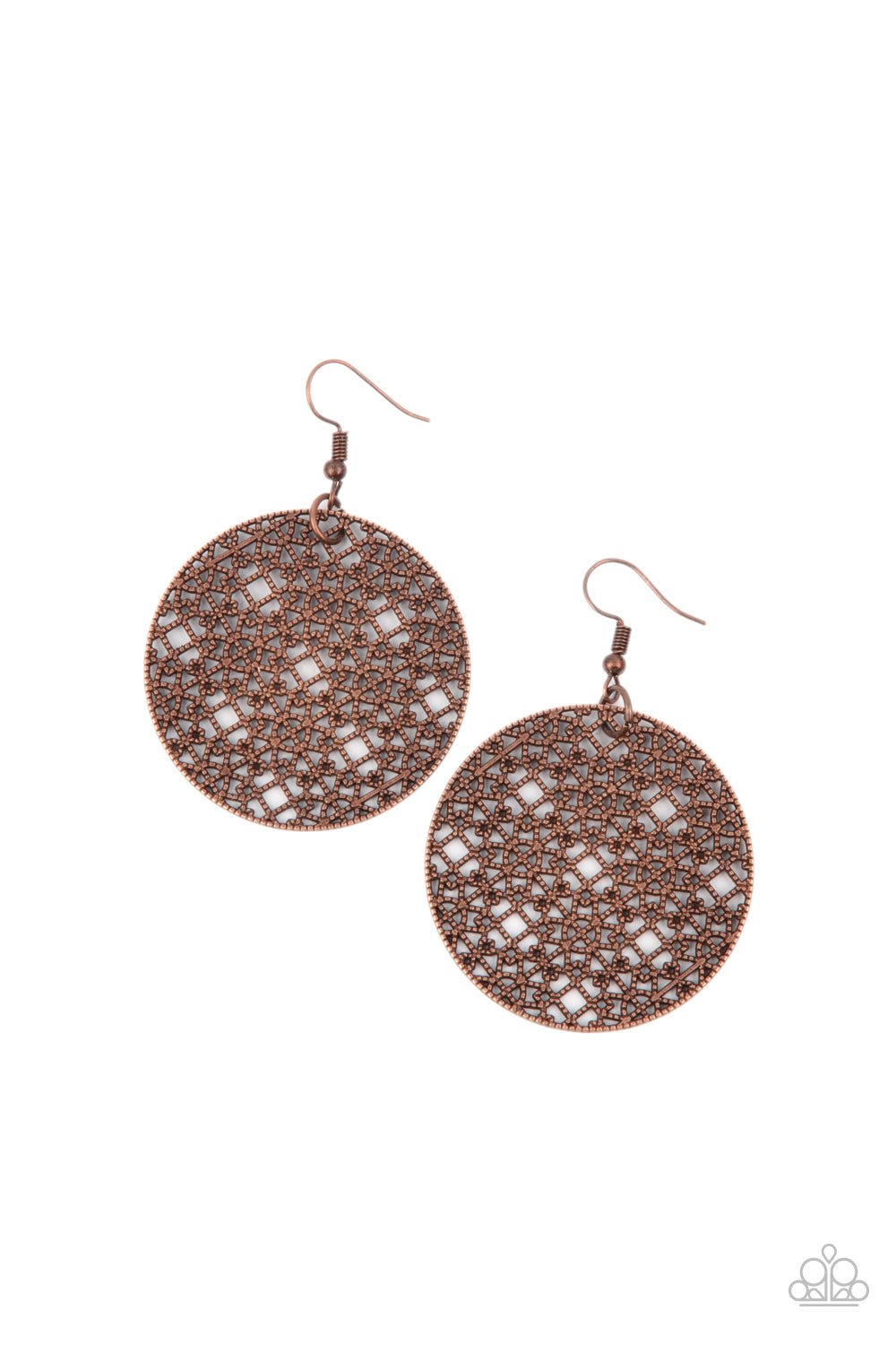 Metallic Mosaic - Copper Earrings - Princess Glam Shop