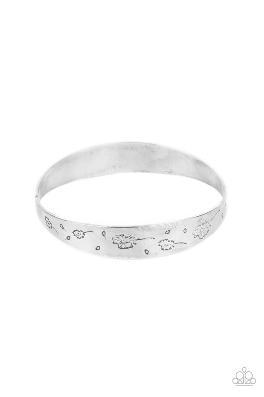 Dandelion Dreamland - Silver Bangle Bracelet - Princess Glam Shop