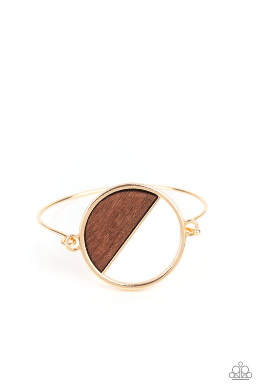 Timber Trade - Gold & Brown Wood Bracelet - Princess Glam Shop
