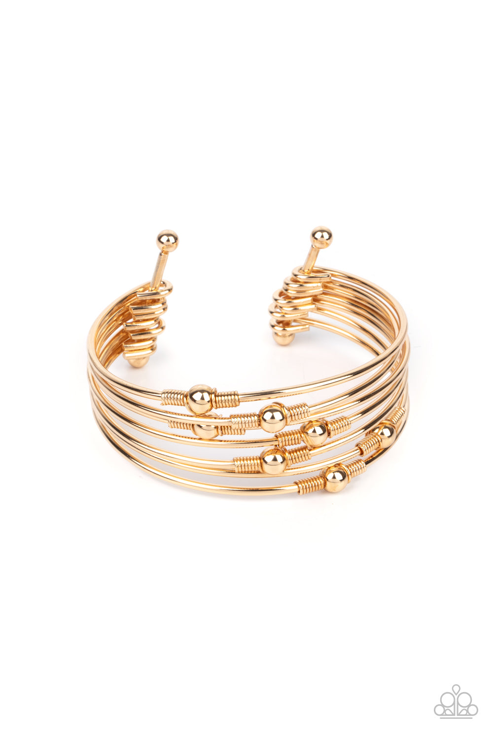 Industrial Intricacies - Gold Cuff Bracelet - Princess Glam Shop