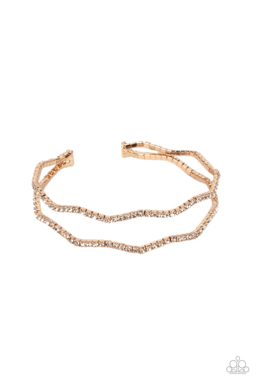 Delicate Dazzle - Gold Cuff Bracelet - Princess Glam Shop