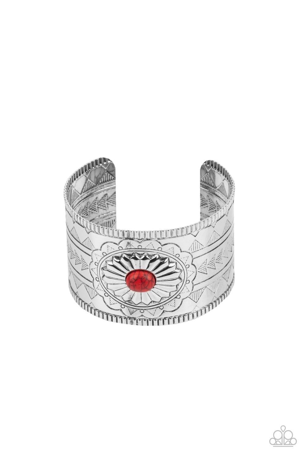 Aztec Artisan - Red Stone Cuff Bracelet - Princess Glam Shop