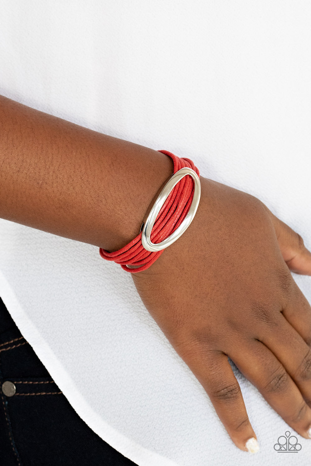 Corded Couture - Red Magnetic Bracelet - Princess Glam Shop