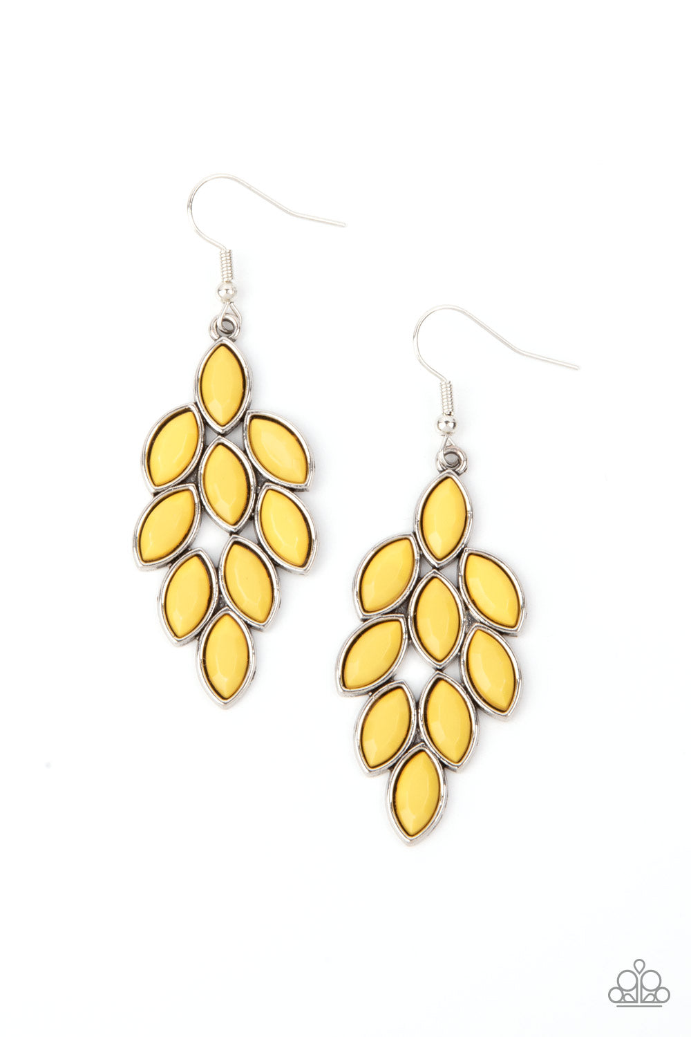 Flamboyant Foliage - Yellow Earrings - Princess Glam Shop