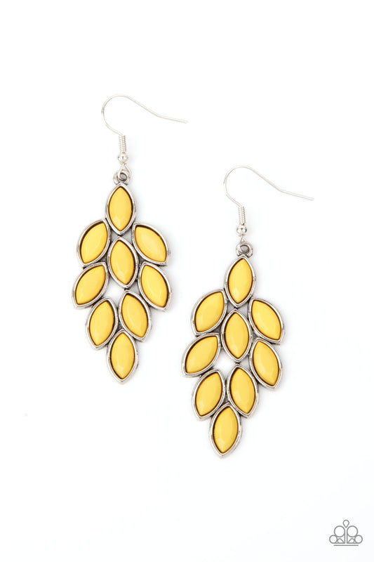 Flamboyant Foliage - Yellow Earrings - Princess Glam Shop