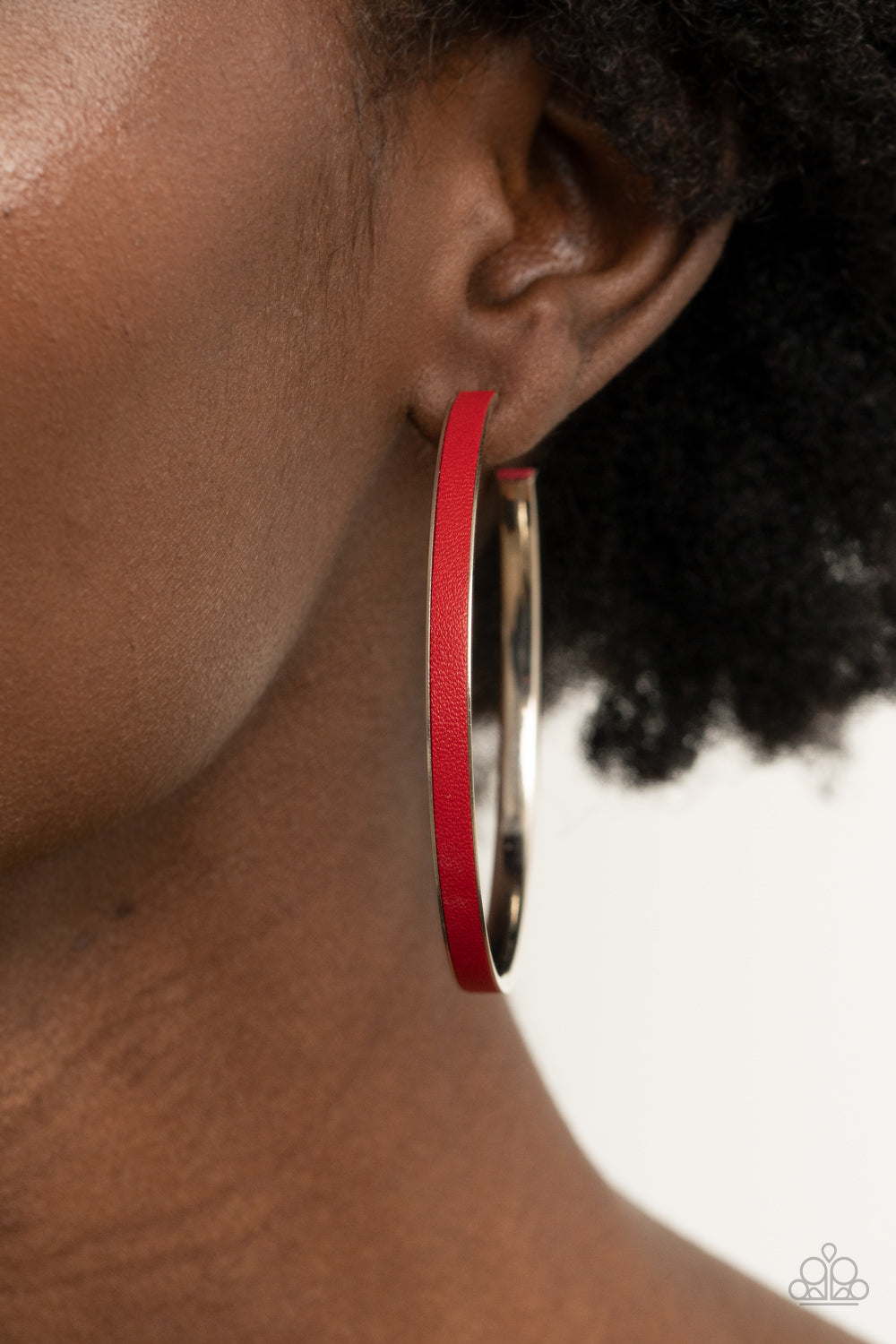 Fearless Flavor - Red Leather Hoop Earrings - Princess Glam Shop