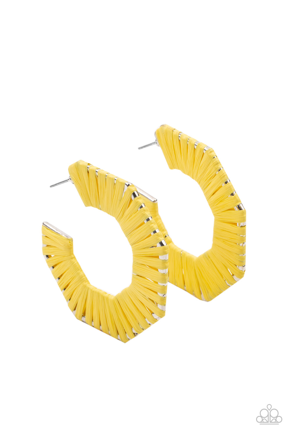 Fabulously Fiesta - Yellow Hoop Earrings - Princess Glam Shop