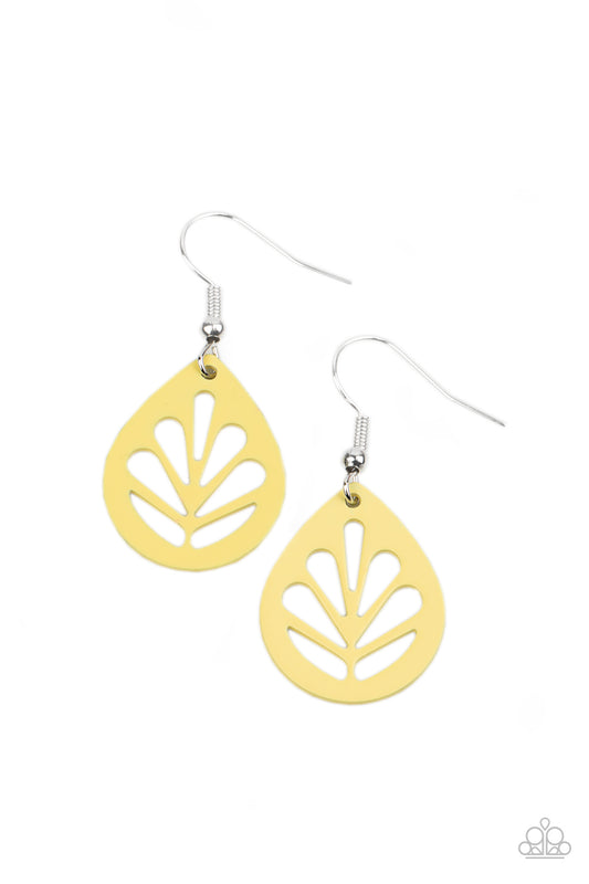 LEAF Yourself Wide Open - Yellow Earring - Princess Glam Shop