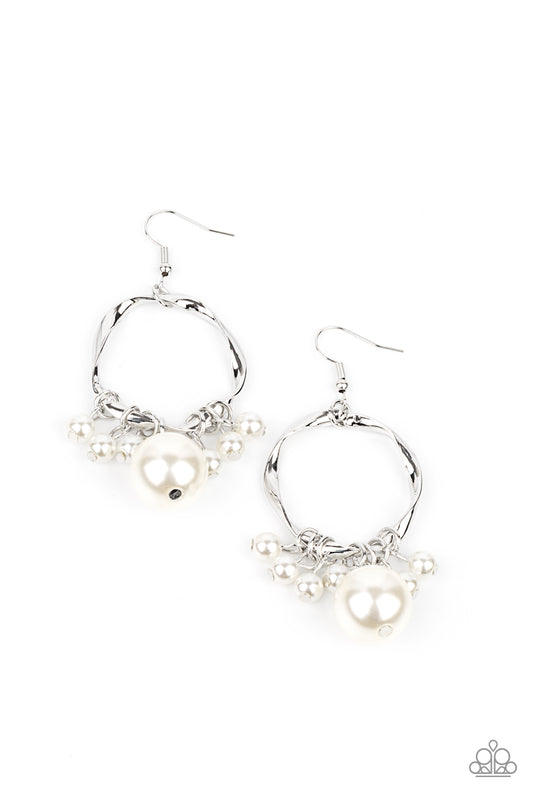 Delectably Diva - White Earrings - Princess Glam Shop