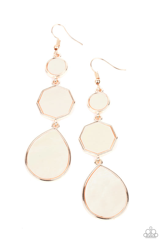 Progressively Posh - Rose Gold & White Earrings - Princess Glam Shop