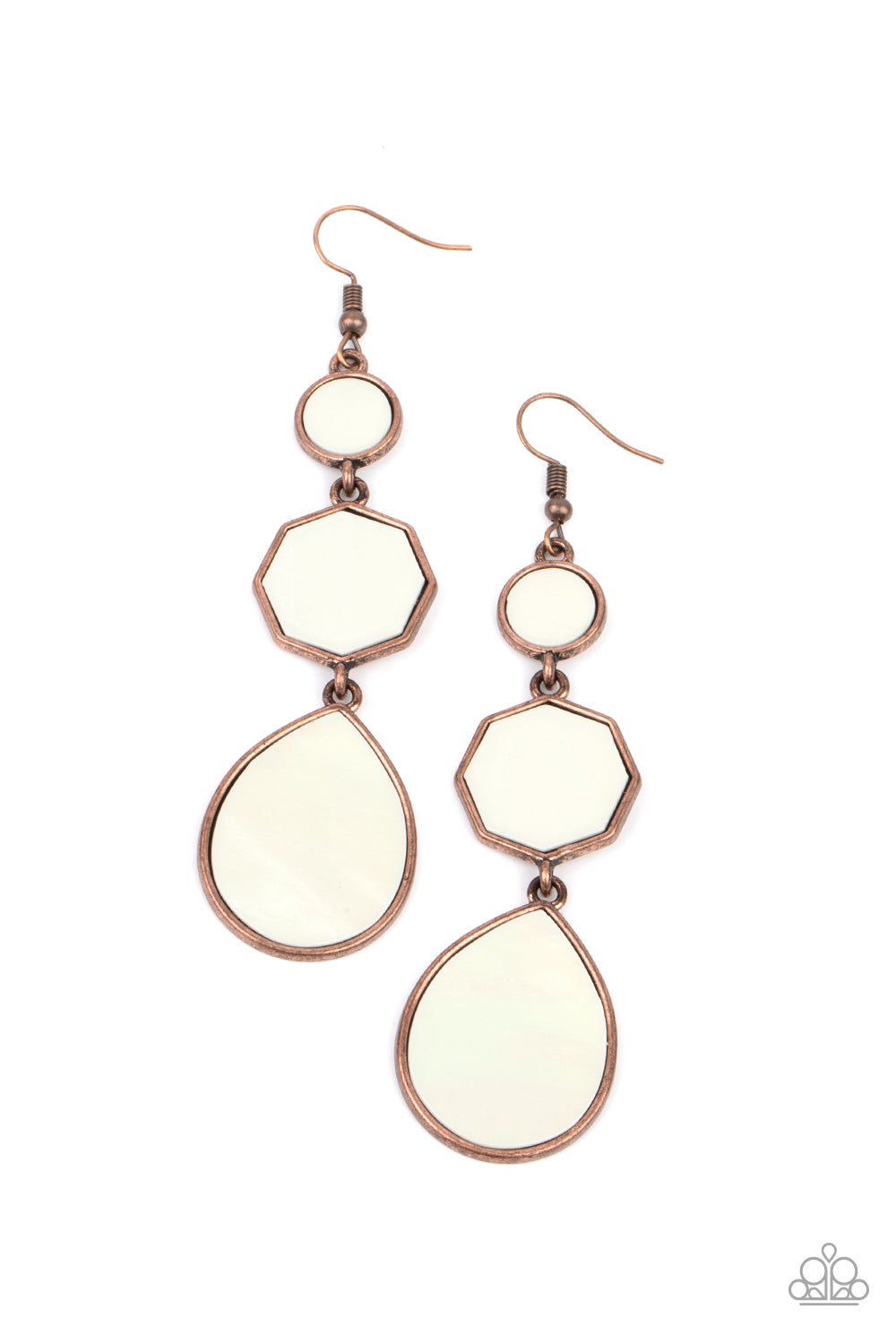 Progressively Posh - Copper & White Earrings - Princess Glam Shop