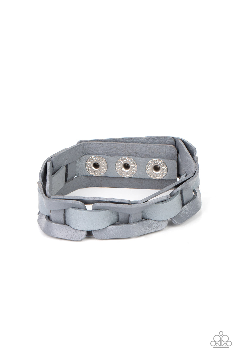 Garage Band Grunge - Silver Men's Snap Wrap Urban Bracelet - Princess Glam Shop