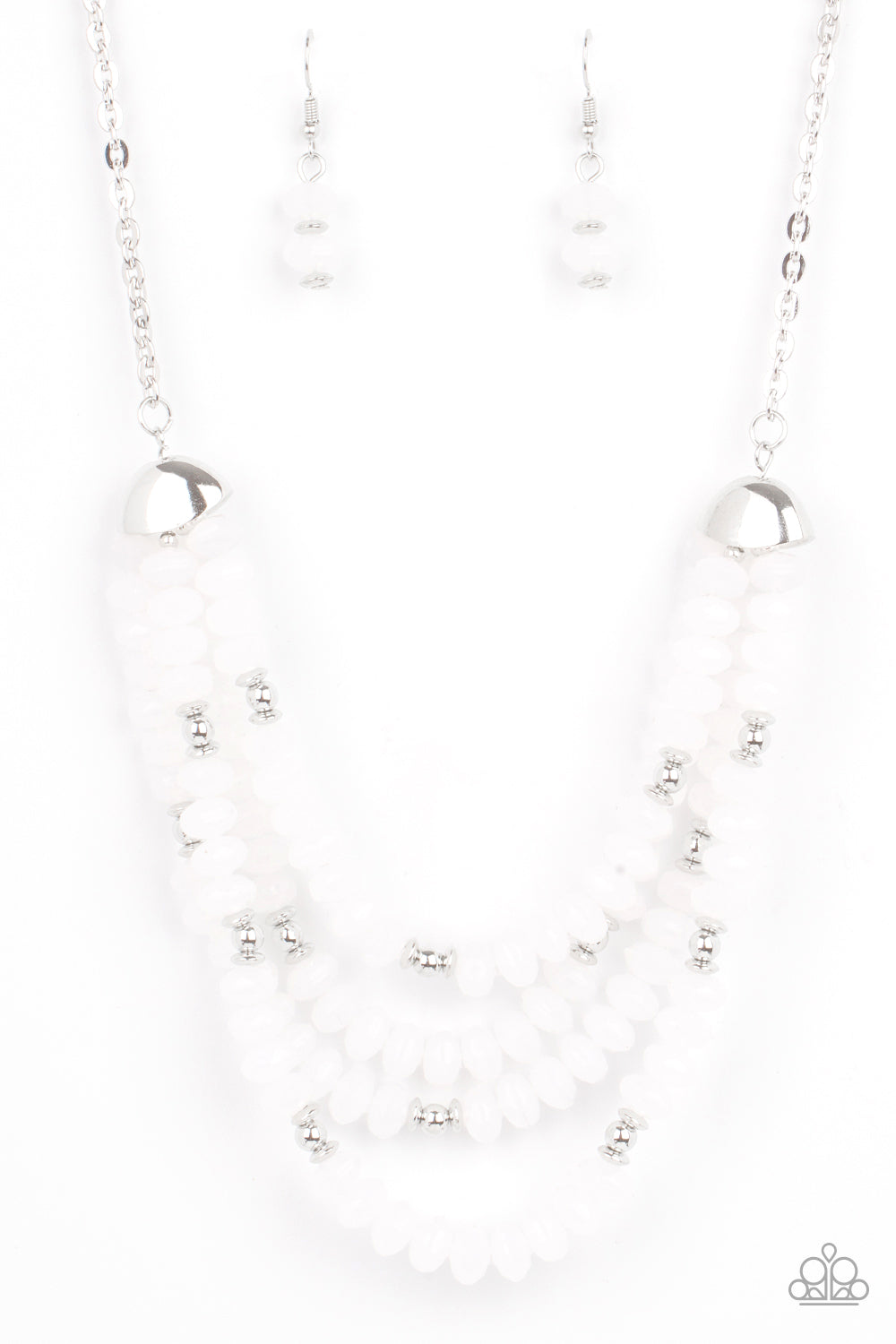 Best POSH-ible Taste - White Necklace Set - Princess Glam Shop