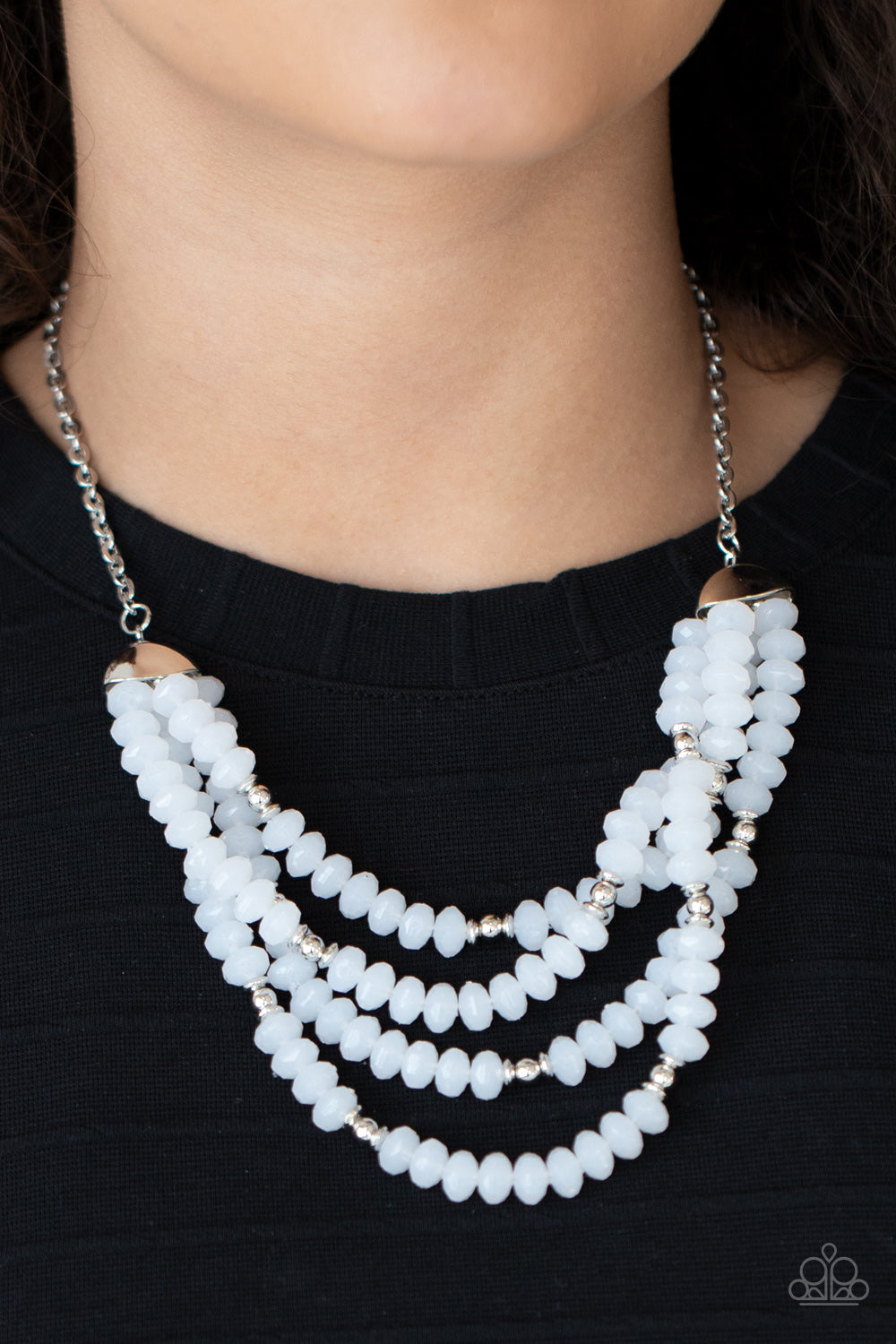 Best POSH-ible Taste - White Necklace Set - Princess Glam Shop