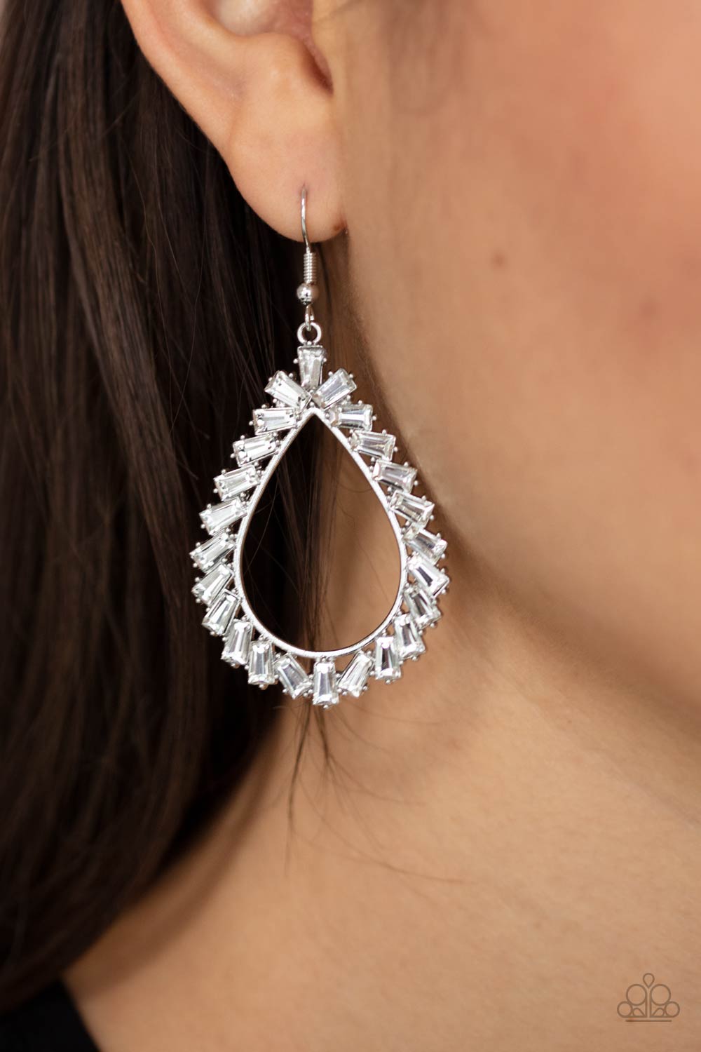 Stay Sharp - White Earrings - Princess Glam Shop