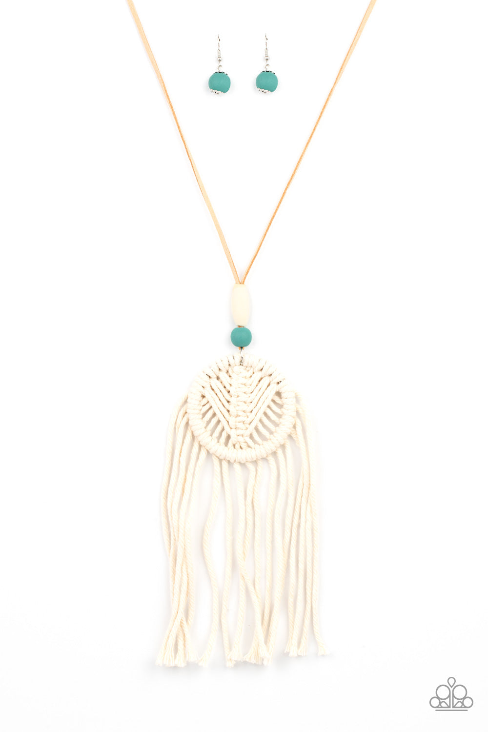 Desert Dreamscape - Blue Stone & White Wood Necklace Set - Princess Glam Shop