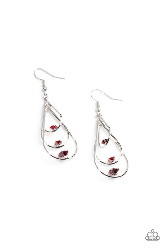 Drop Down Dazzle - Red Earrings - Princess Glam Shop