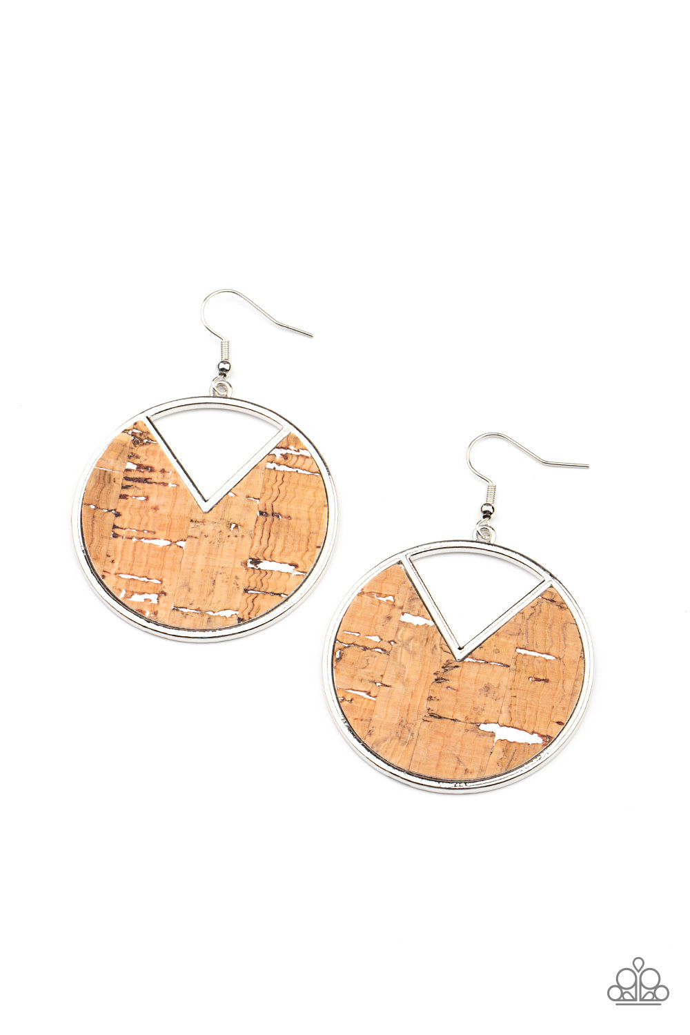 Nod to Nature - White & Brown Cork Earrings - Princess Glam Shop
