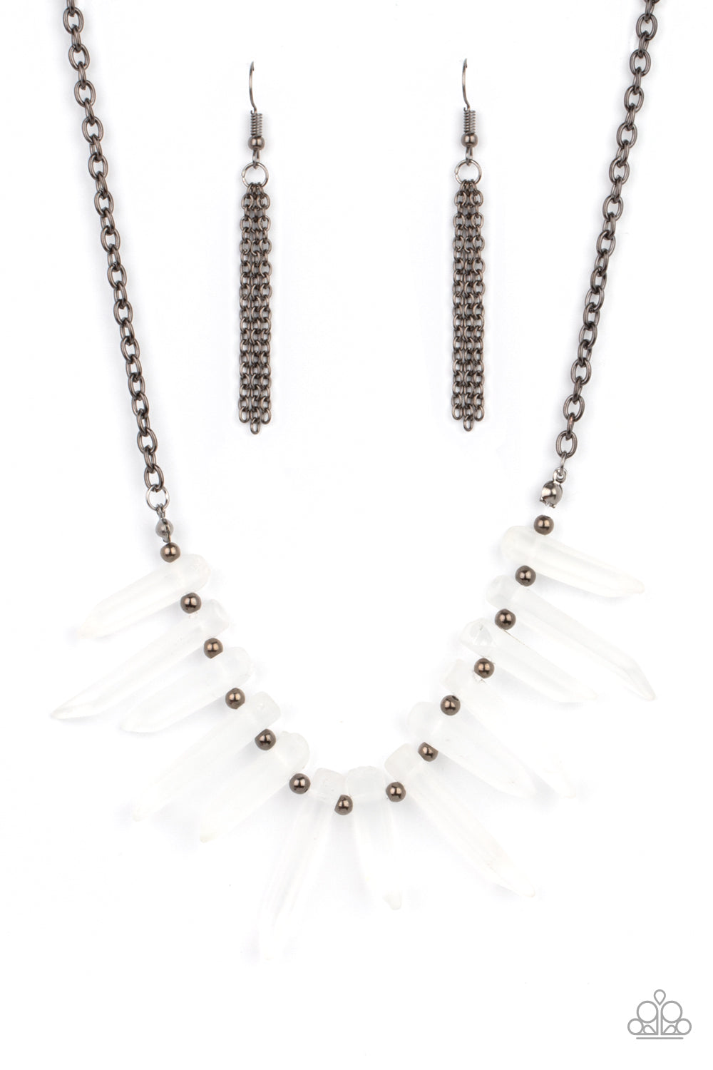 Ice Age Intensity - Black & White Necklace Set - Princess Glam Shop