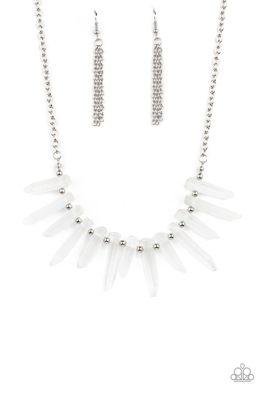 Ice Age Intensity - White / Clear Necklace - Princess Glam Shop