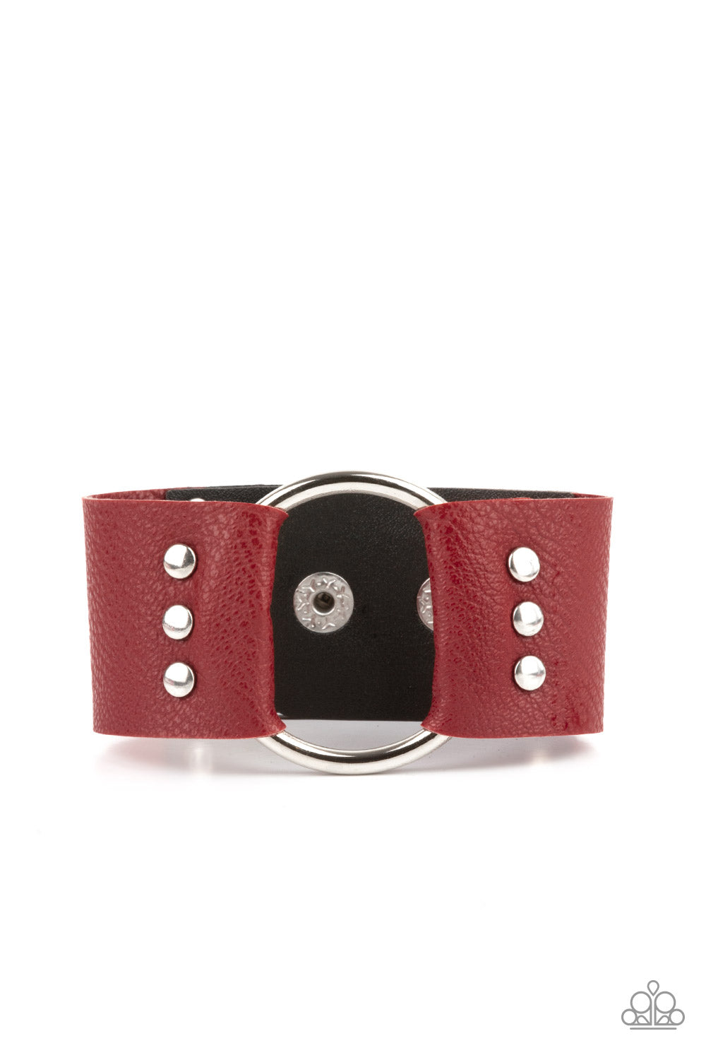 Moto Mayhem - Red & Black Snap Bracelet - Princess Glam Shop