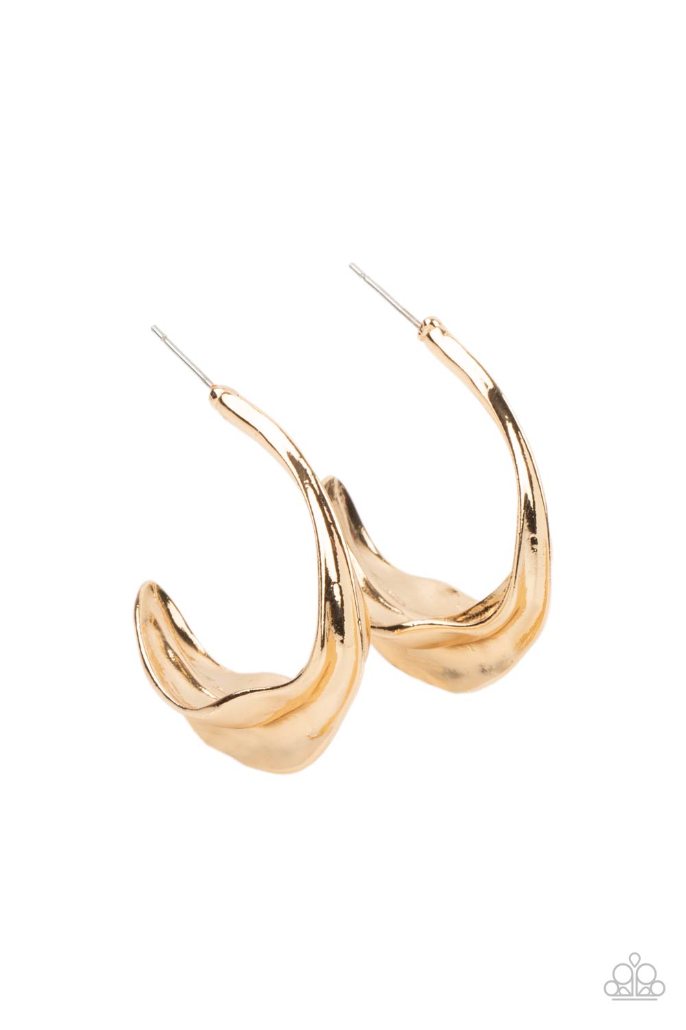 Modern Meltdown - Gold Hoop Earrings - Princess Glam Shop