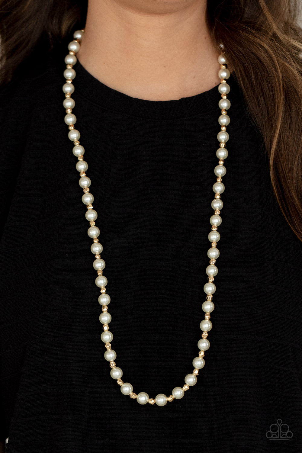 Nautical Novelty - Gold & White Pearl Necklace Set - Princess Glam Shop