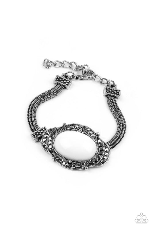 Top-Notch Drama - White Bracelet - Princess Glam Shop