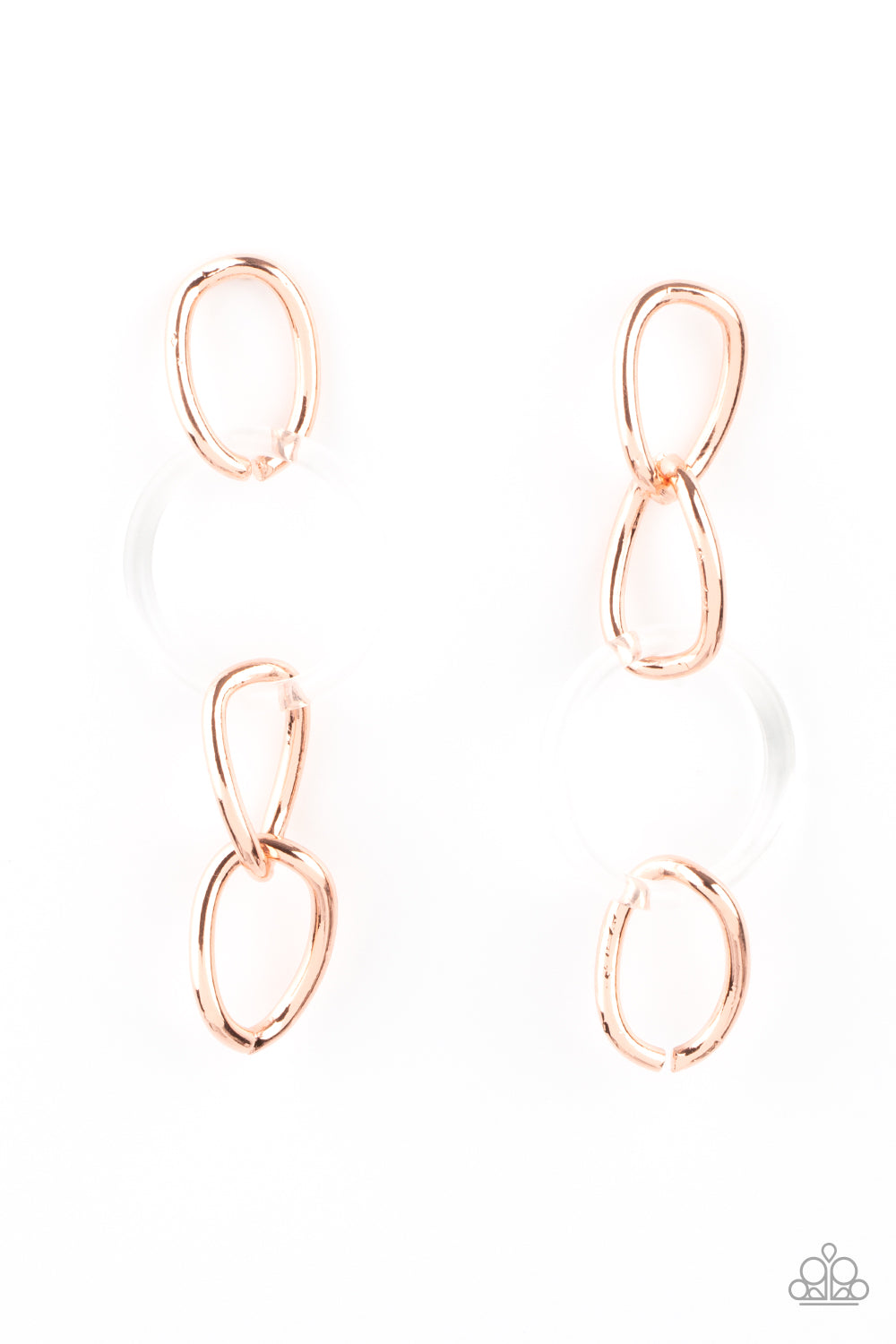 Talk In Circles - Copper & White Earrings - Princess Glam Shop
